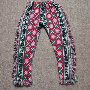 ARGYLE TAPESTRY Pants Unisex OFSA Golf Themed Tasseled Comfort Retro Style